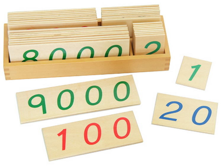 Large Wooden Number Cards With Box (1-9000)