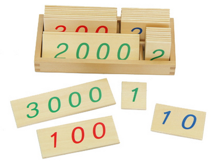 Small Wooden Number Cards With Box (1-3000)