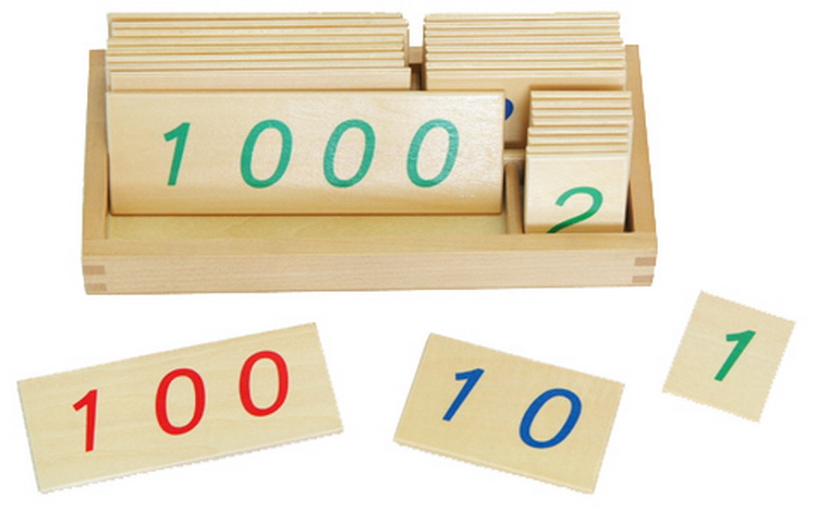 Small Wooden Number Cards With Box (1-1000)