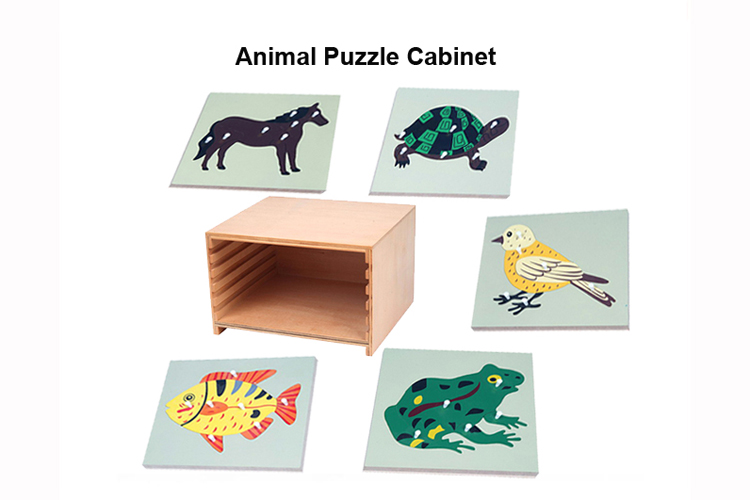 Cabinet for 5 Zoology Puzzles without puzzle