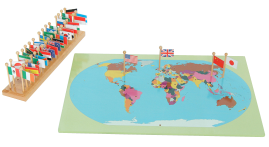Flag Stand World Map with Flags
