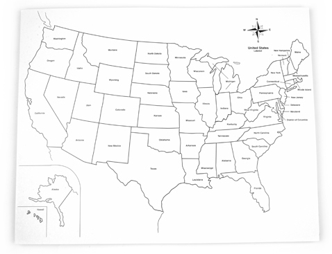 New USA Control Map – Labelled
