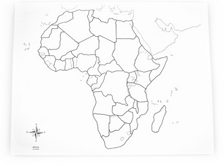 无字非洲纸地图