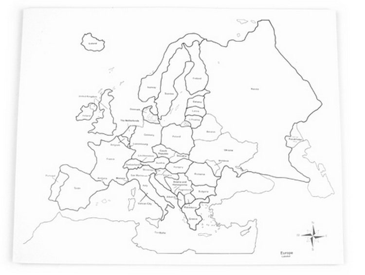 有字欧洲纸地图