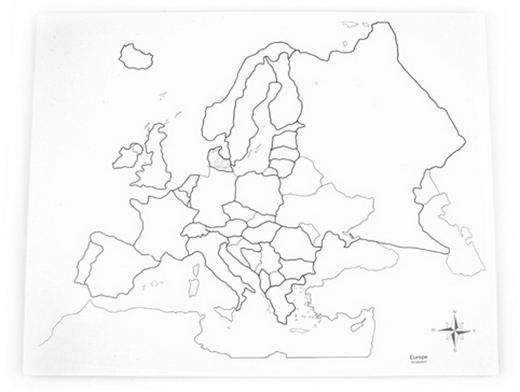 无字欧洲纸地图