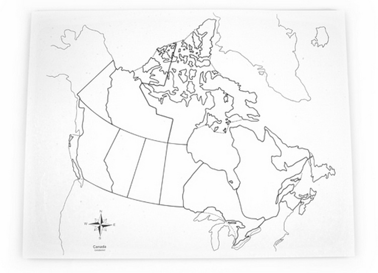 无字加拿大纸地图